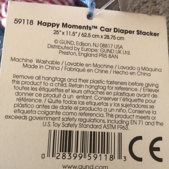 Vintage Deadstock Gund Baby Happy‎ Moments Diaper Stacker Storage Car New - Picture 5 of 11